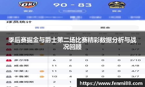 季后赛掘金与爵士第二场比赛精彩数据分析与战况回顾
